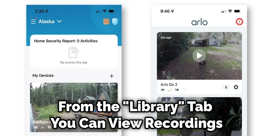 From the "Library" Tab You Can View Recordings