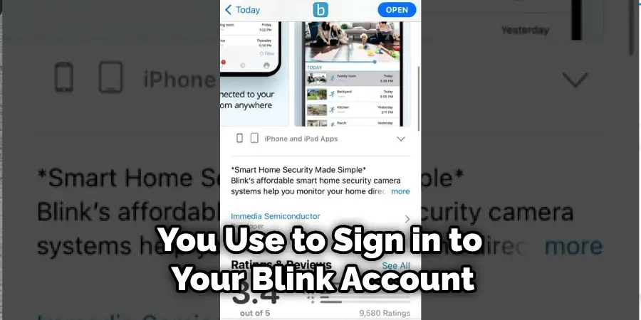 You Use to Sign in to Your Blink Account