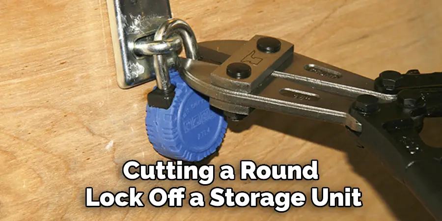 Cutting a Round Lock Off a Storage Unit