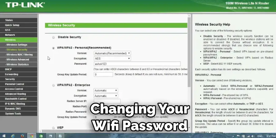 Changing Your Wifi Password