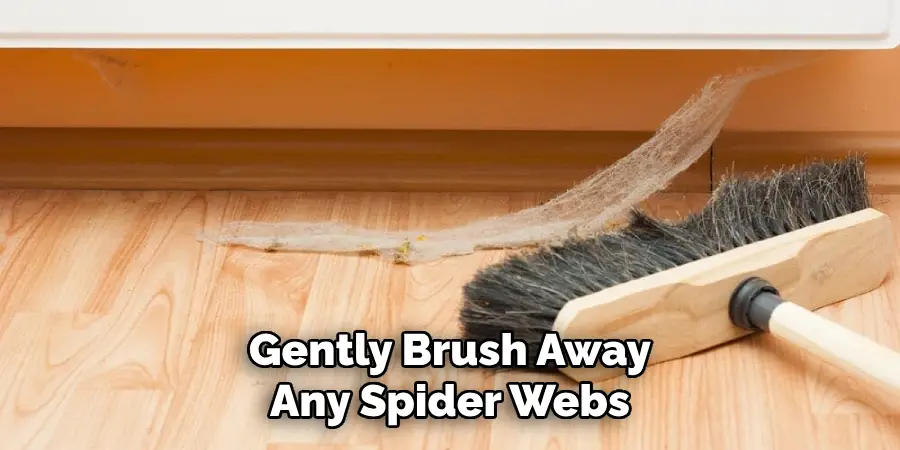 Gently Brush Away Any Spider Webs