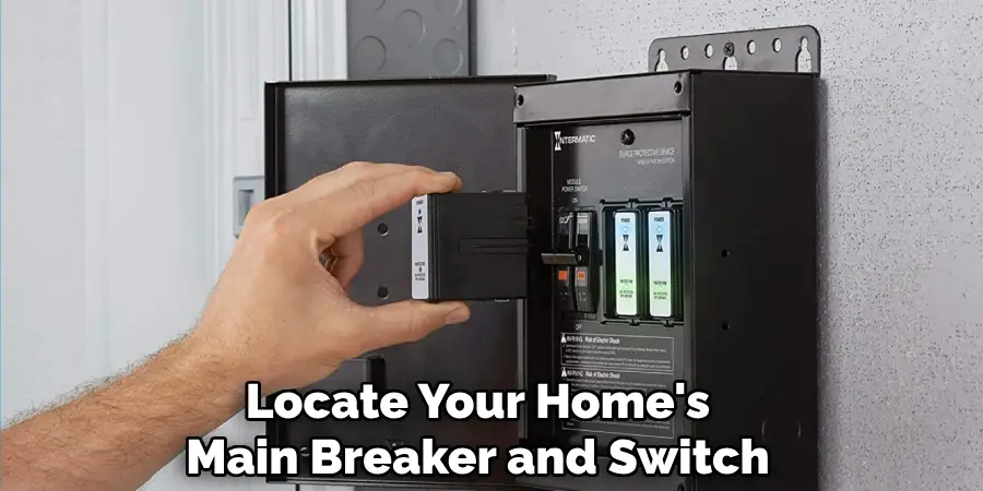Locate Your Home's
Main Breaker and Switch