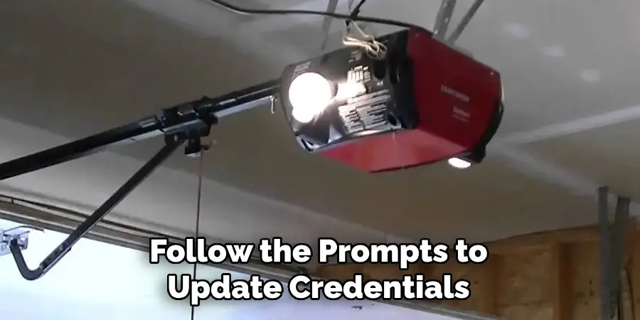 Follow the Prompts to Update Credentials