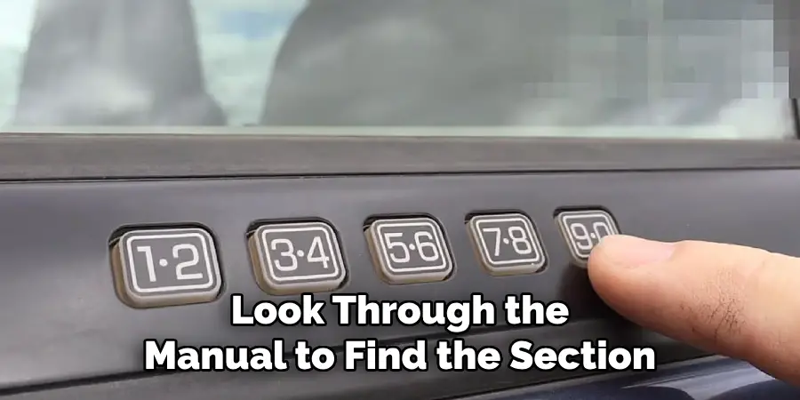 Look Through the Manual to Find the Section
