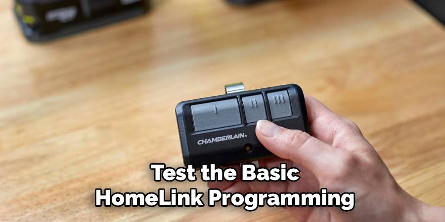 Test the Basic HomeLink Programming