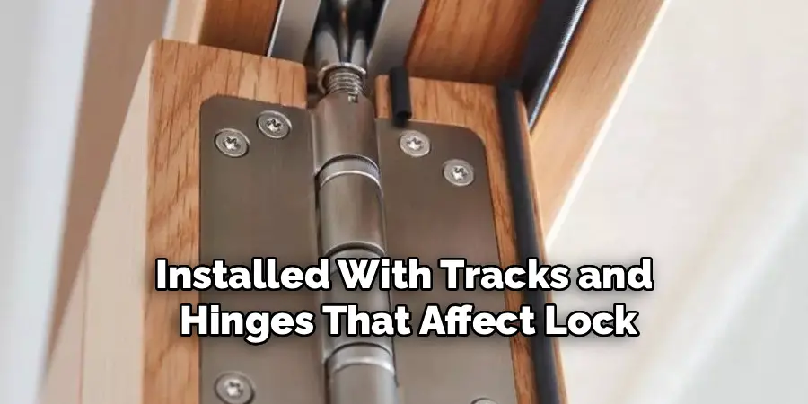 Installed With Tracks and
Hinges That Affect Lock